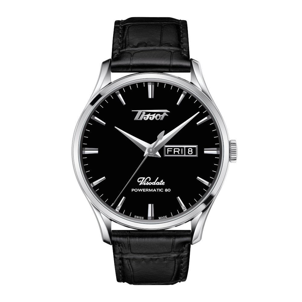 Tissot Heritage Visodate Powermatic 80 Mens Stainless Steel Black