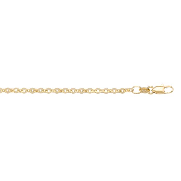 (10K, 14K, 18K) Yellow Gold (1.7mm) Cable Chain