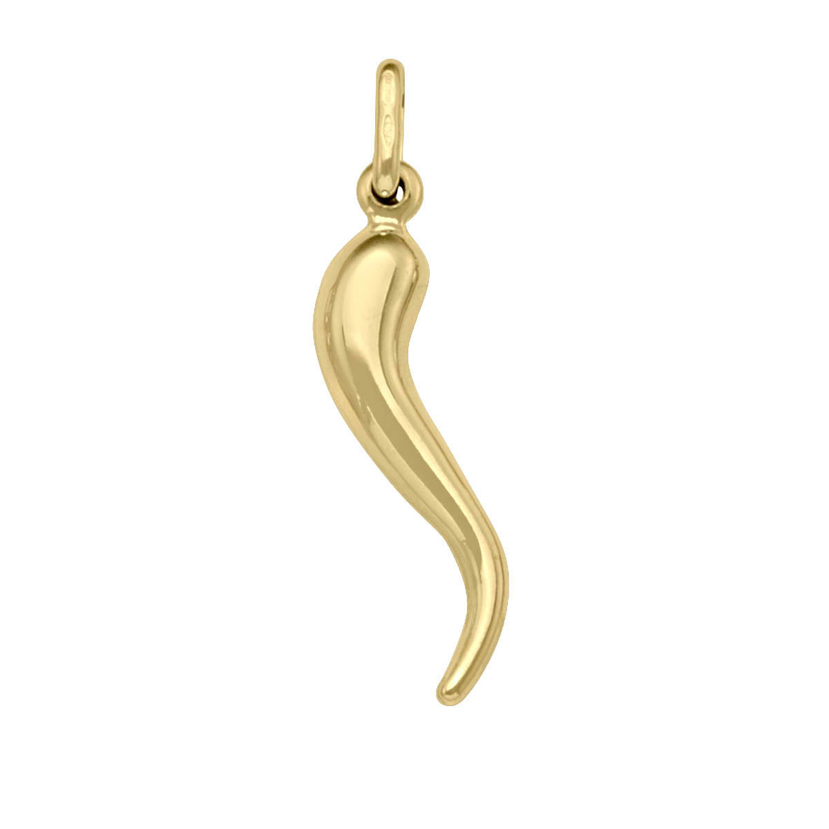 18k Gold Solid Italian Horn Pendant 31.0 mm | Sarraf.com