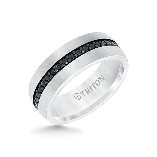 8MM Tungsten Carbide Ring - Hammered Edge To Edge