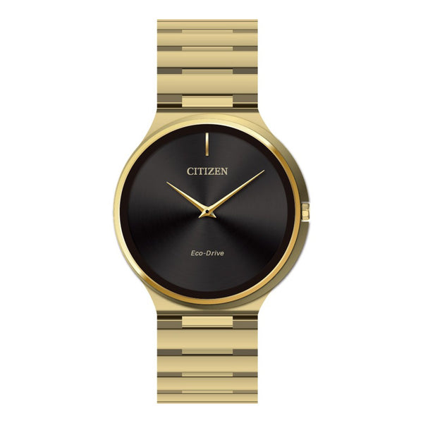 Citizen gold watch black face hot sale