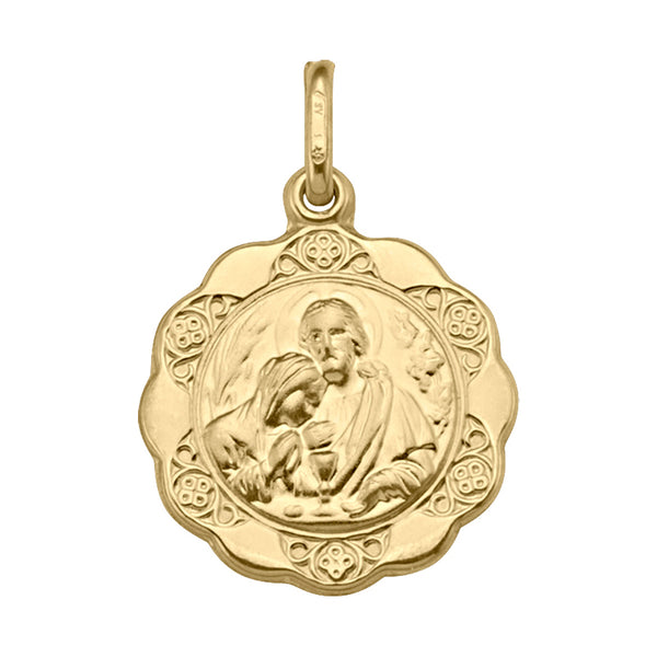 (10K ,14K, 18K) Yellow Gold (16.5mm) Communion Medallion Pendant