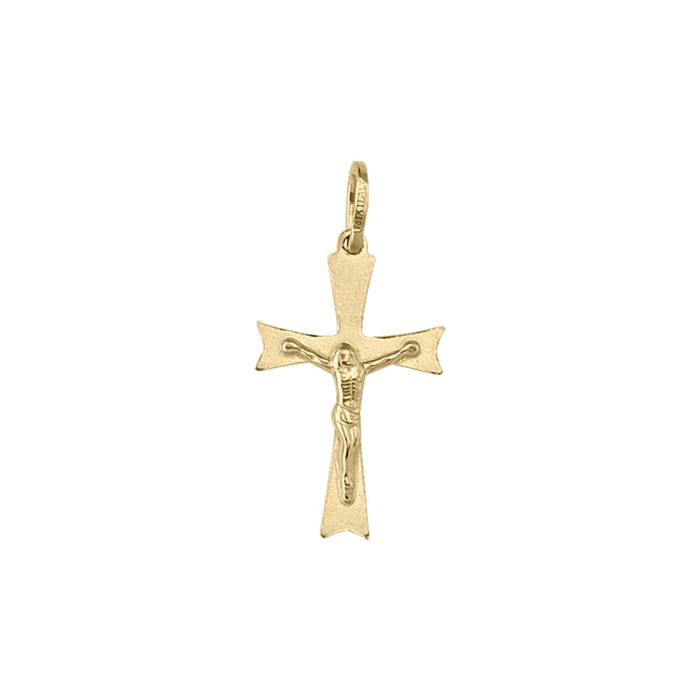 (10K, 14K, 18K) Yellow Gold Crucifix Cross Pendant 10K