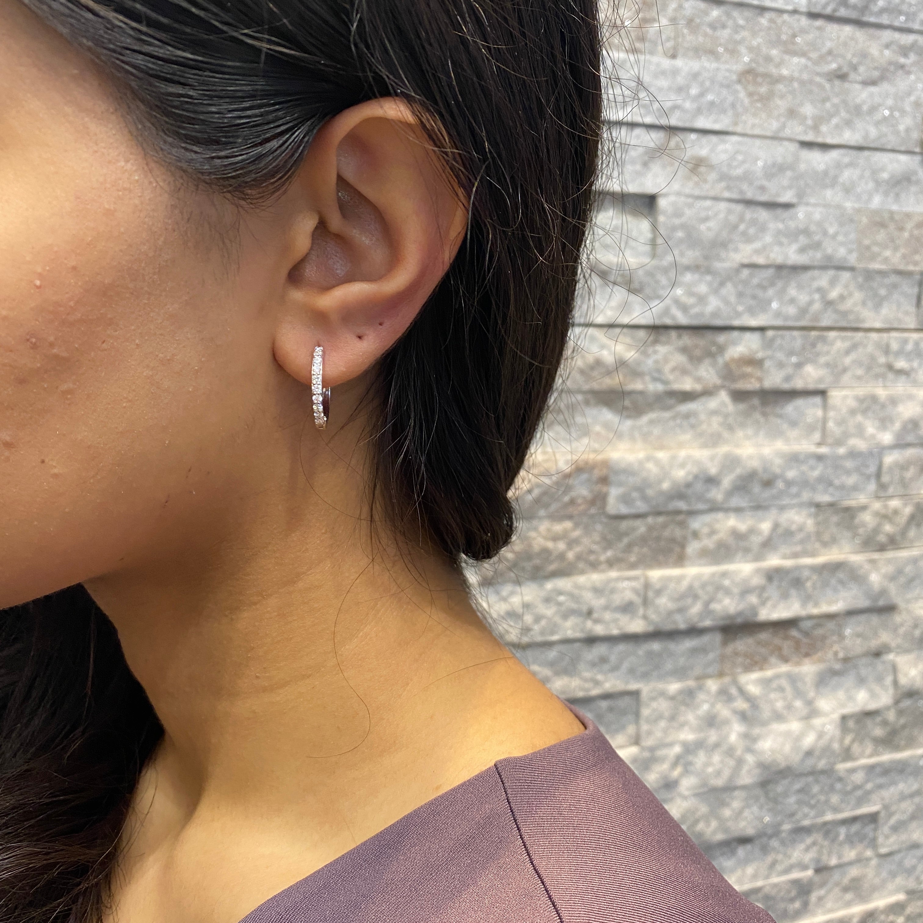 Diamond Hoops Earrings | Diamond Earrings Designs Online In Kalyan