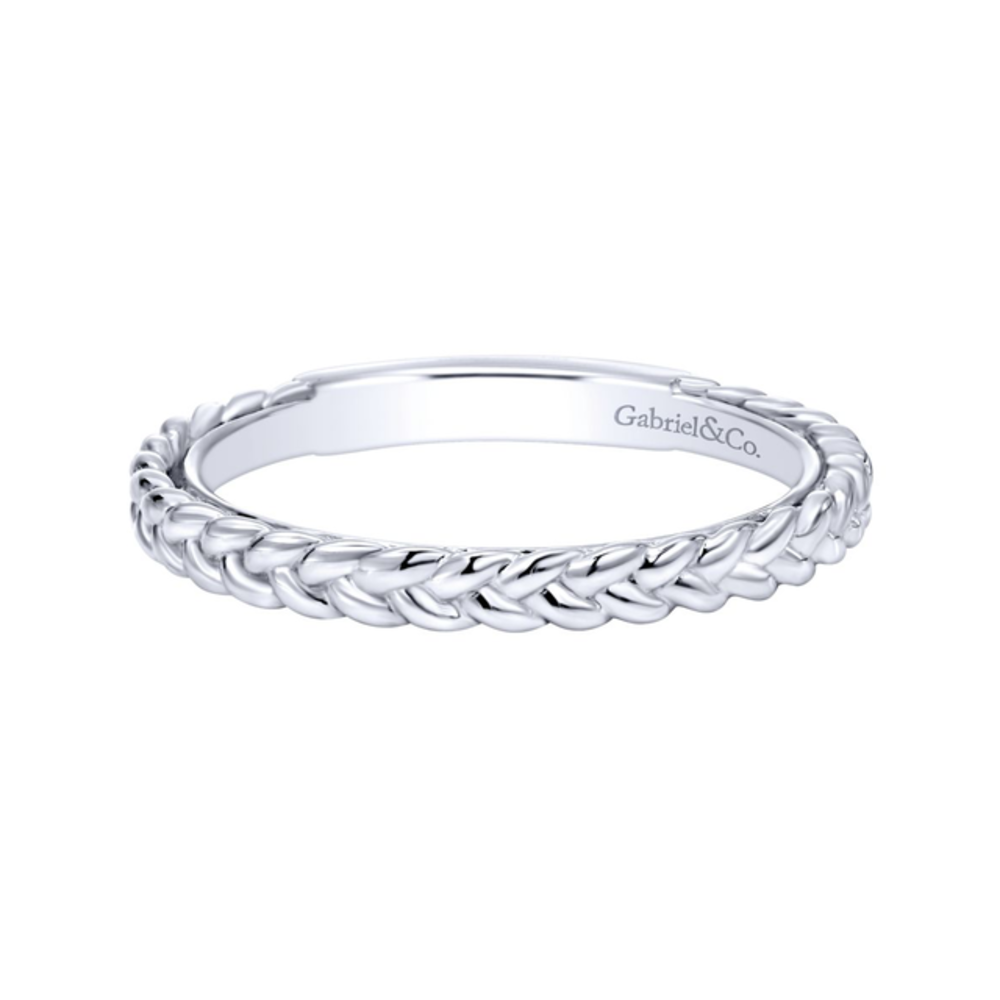 Gabriel & Co 14K White Gold Braided Stackable Band – Boulevard Diamonds